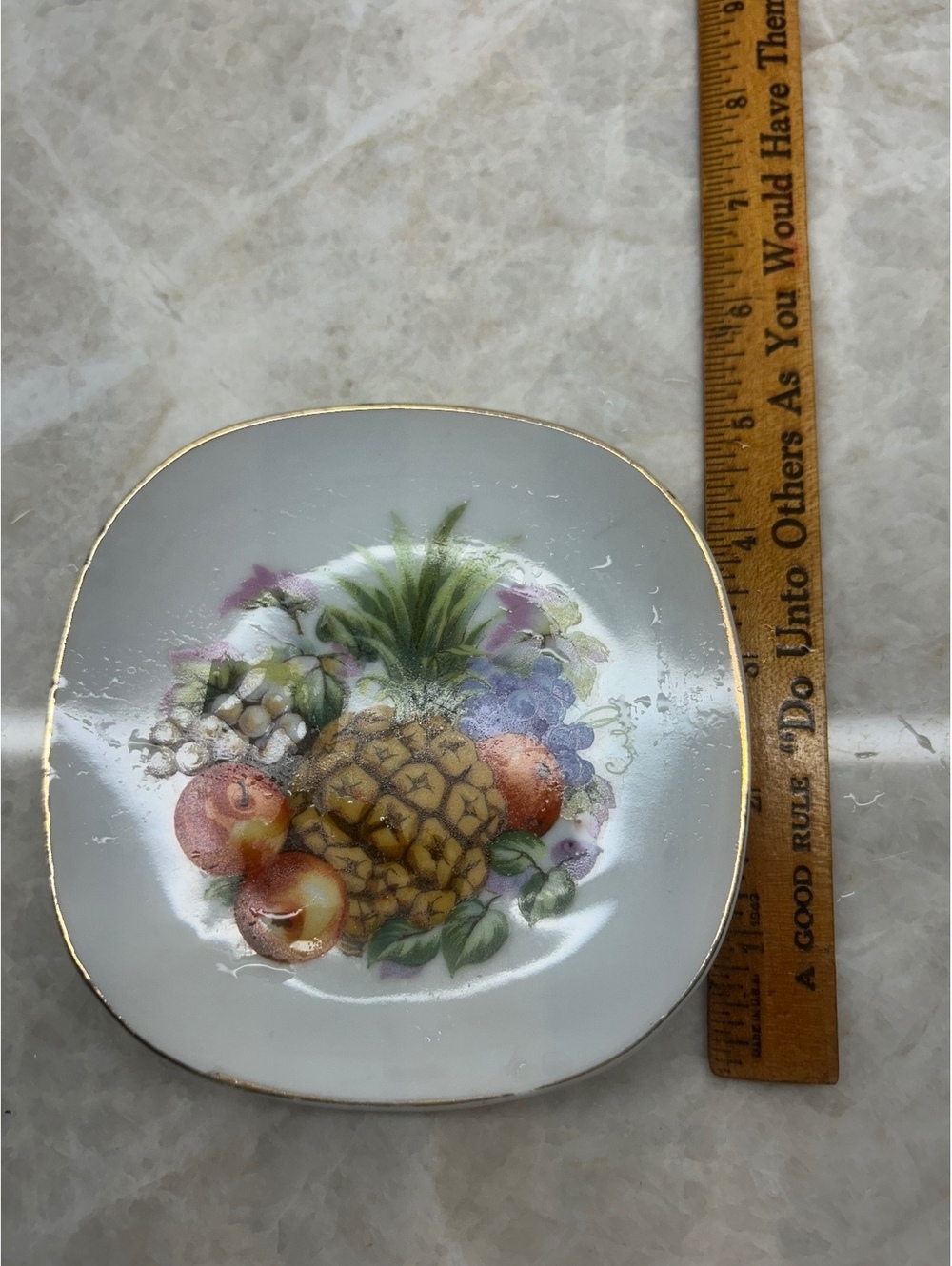 Vintage Mid-century Fruit Ceramic Plate -7 in.
